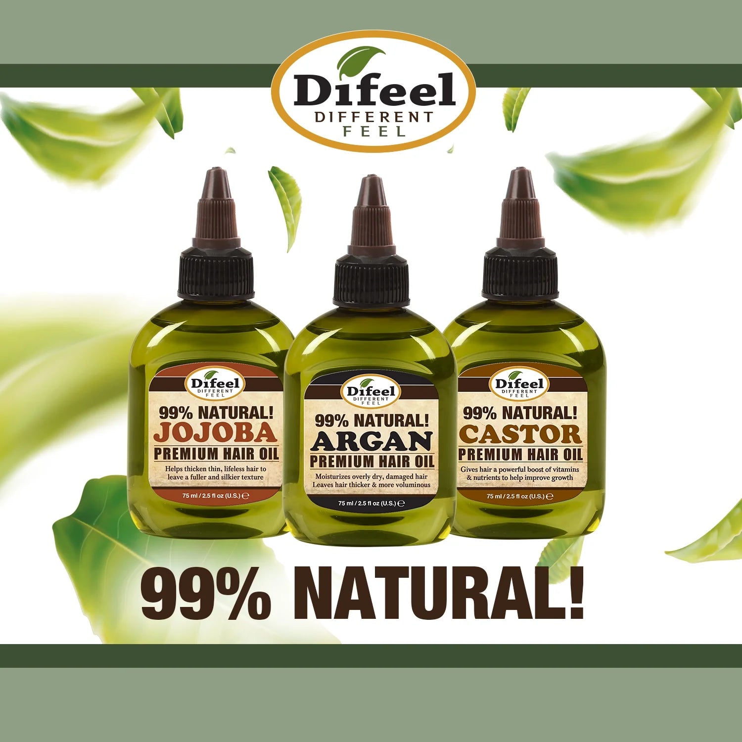 Premium Natural Hair Oil - Macadamia Hair Oil and Manuka Oil 2.5 Oz. (2-Piece Se