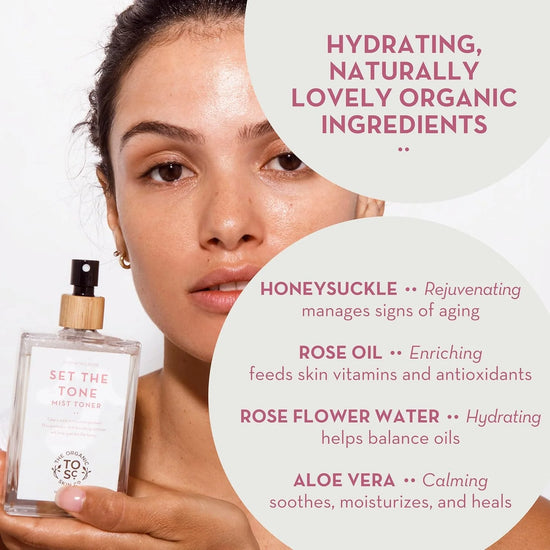 Set the Tone Rose Water Toner and Hydrating Face Mist Spray, 3.4 Fl Oz